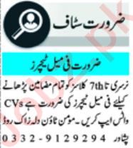 Private School Teaching Jobs In Peshawar 2023 Advertisement